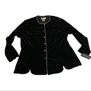 Velour Ronnie Nicole II Black Evening Jacket Top Holiday Party Formal VTG